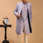 Purple Silk Blend Wedding Men's Coat