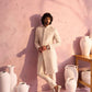 Cream Silk Blend Wedding Men's Indo Western