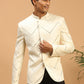 Cream Sequins Silk Blend Festival Men's Jacket