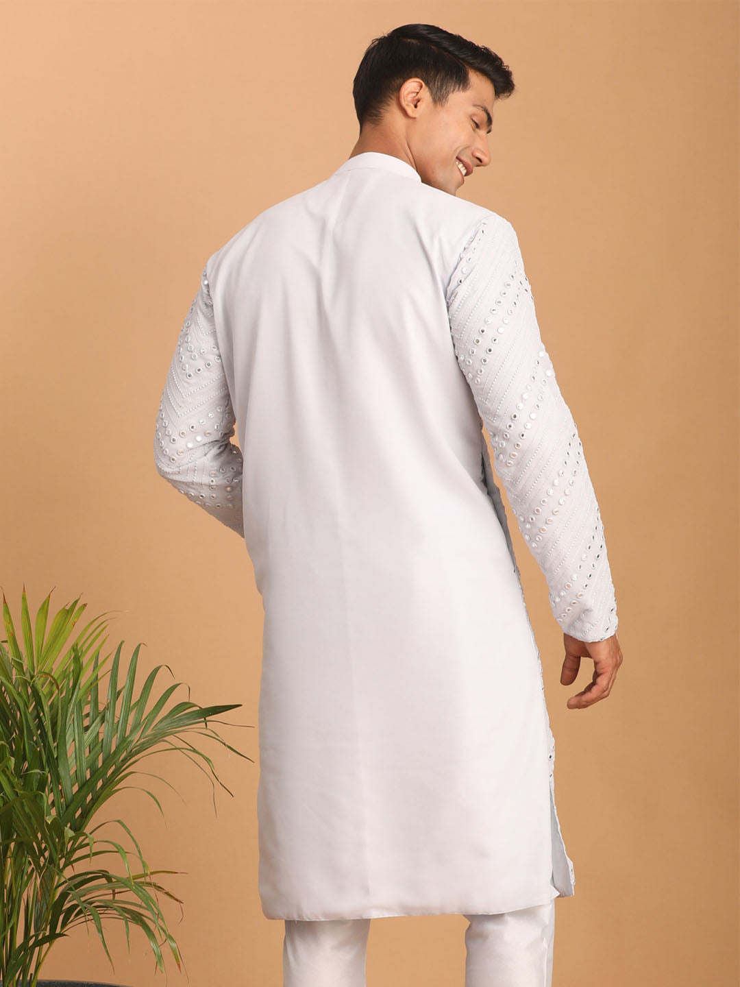 Aqua Georgette Wedding Men's Kurta