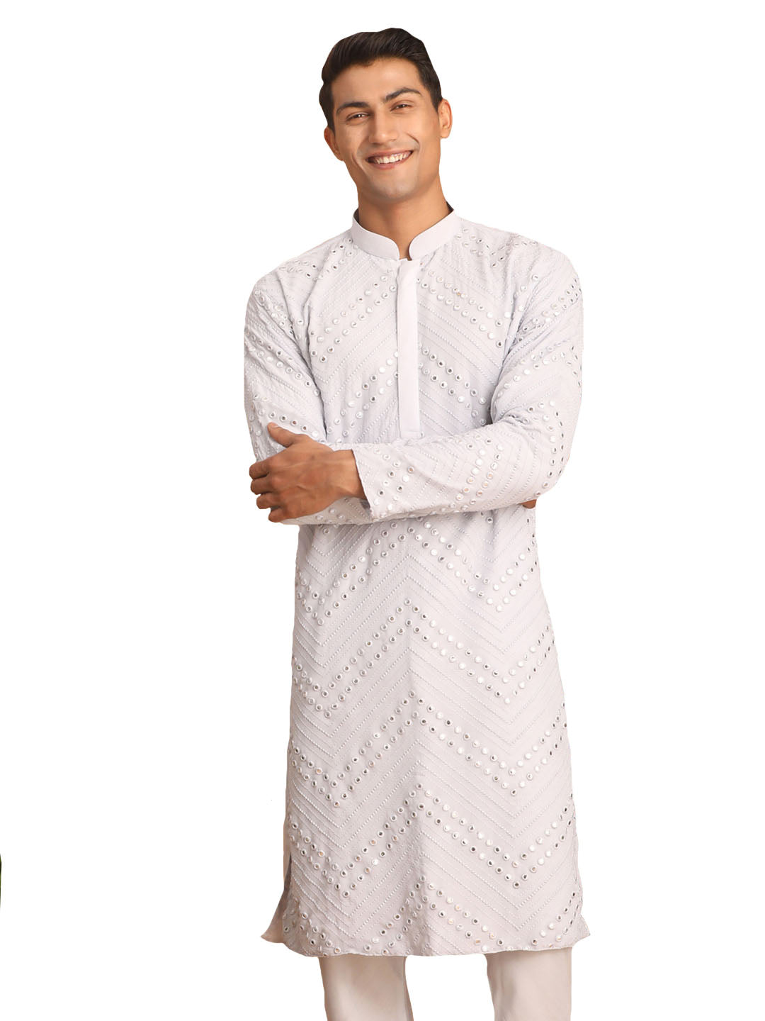 Aqua Georgette Wedding Men's Kurta