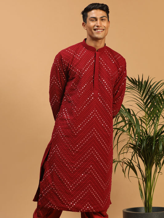 Black Georgette Wedding Men's Kurta