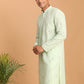 Mint Green Georgette Wedding Men's Kurta