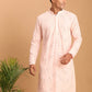 Pink Georgette Wedding Men's Kurta