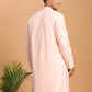 Pink Georgette Wedding Men's Kurta