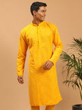 Yellow Georgette Wedding Men's Kurta