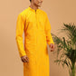 Yellow Georgette Wedding Men's Kurta