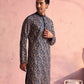 Turquoise Georgette Wedding Men's Kurta