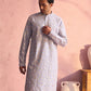 Powder Blue Georgette Wedding Men's Kurta