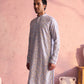 Powder Blue Georgette Wedding Men's Kurta