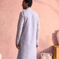 Powder Blue Georgette Wedding Men's Kurta