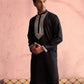 Black Viscose Wedding Men's Kurta