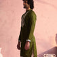Mehendi Green Viscose Wedding Men's Kurta