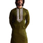 Mehendi Green Viscose Wedding Men's Kurta