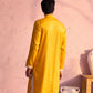 Yellow Viscose Wedding Men's Kurta