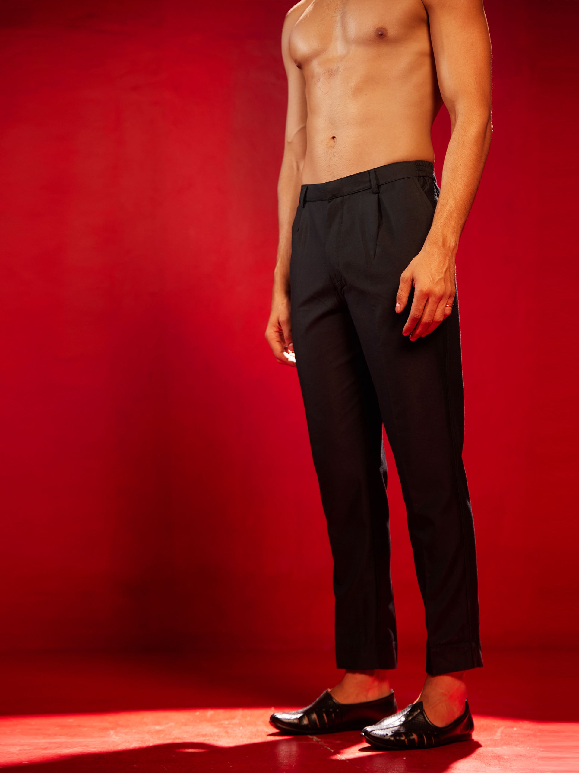 Black Viscose Festival Men's Pant