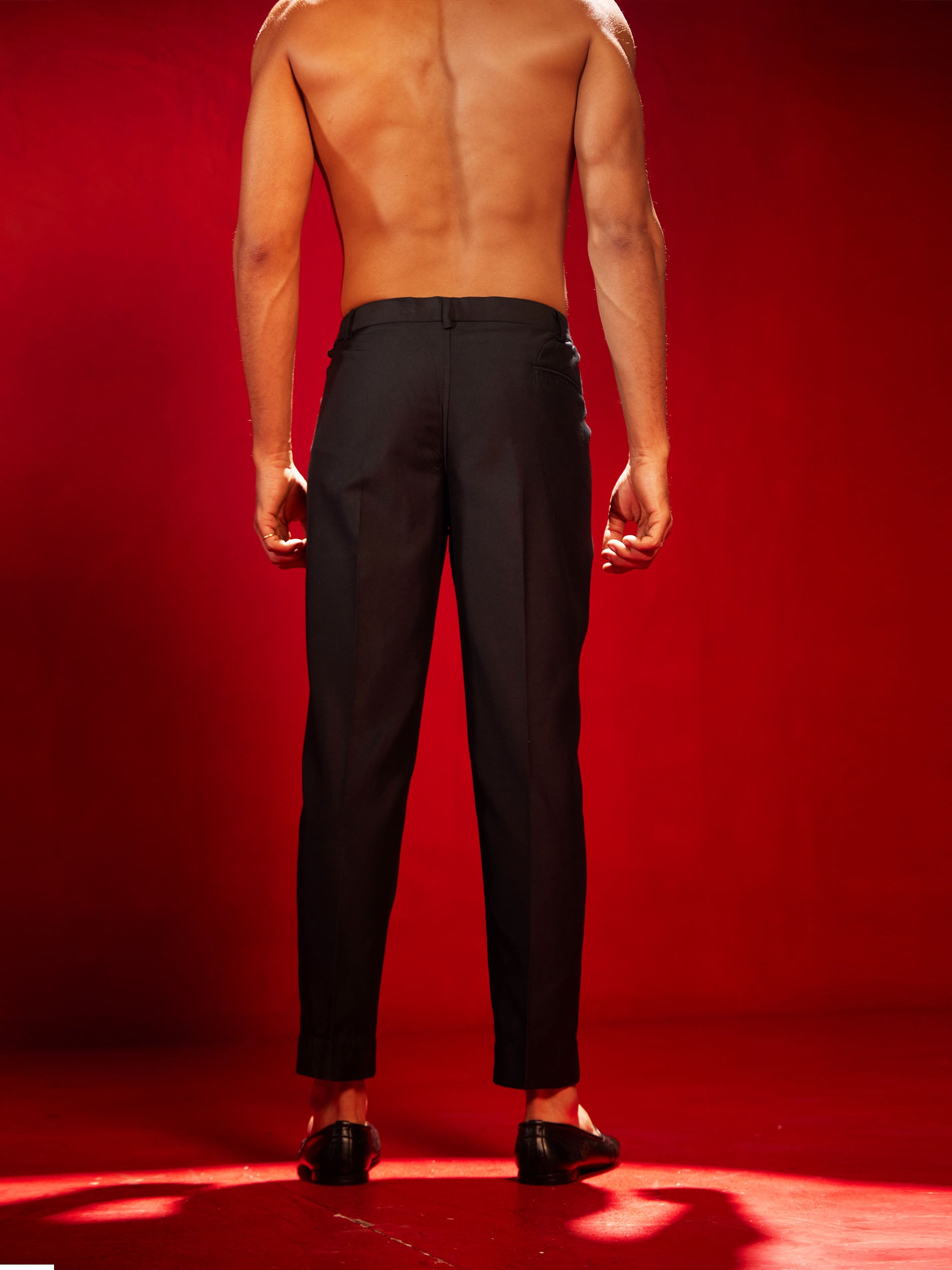Black Viscose Festival Men's Pant