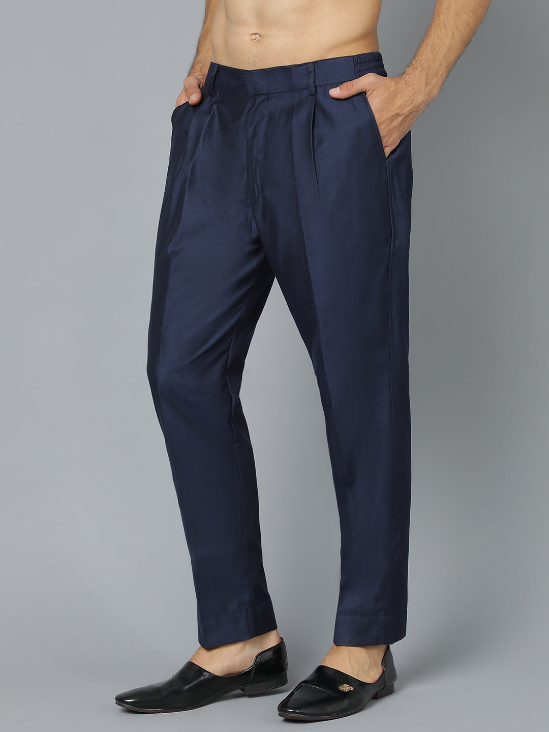 Navy Blue Viscose Festival Men's Pant