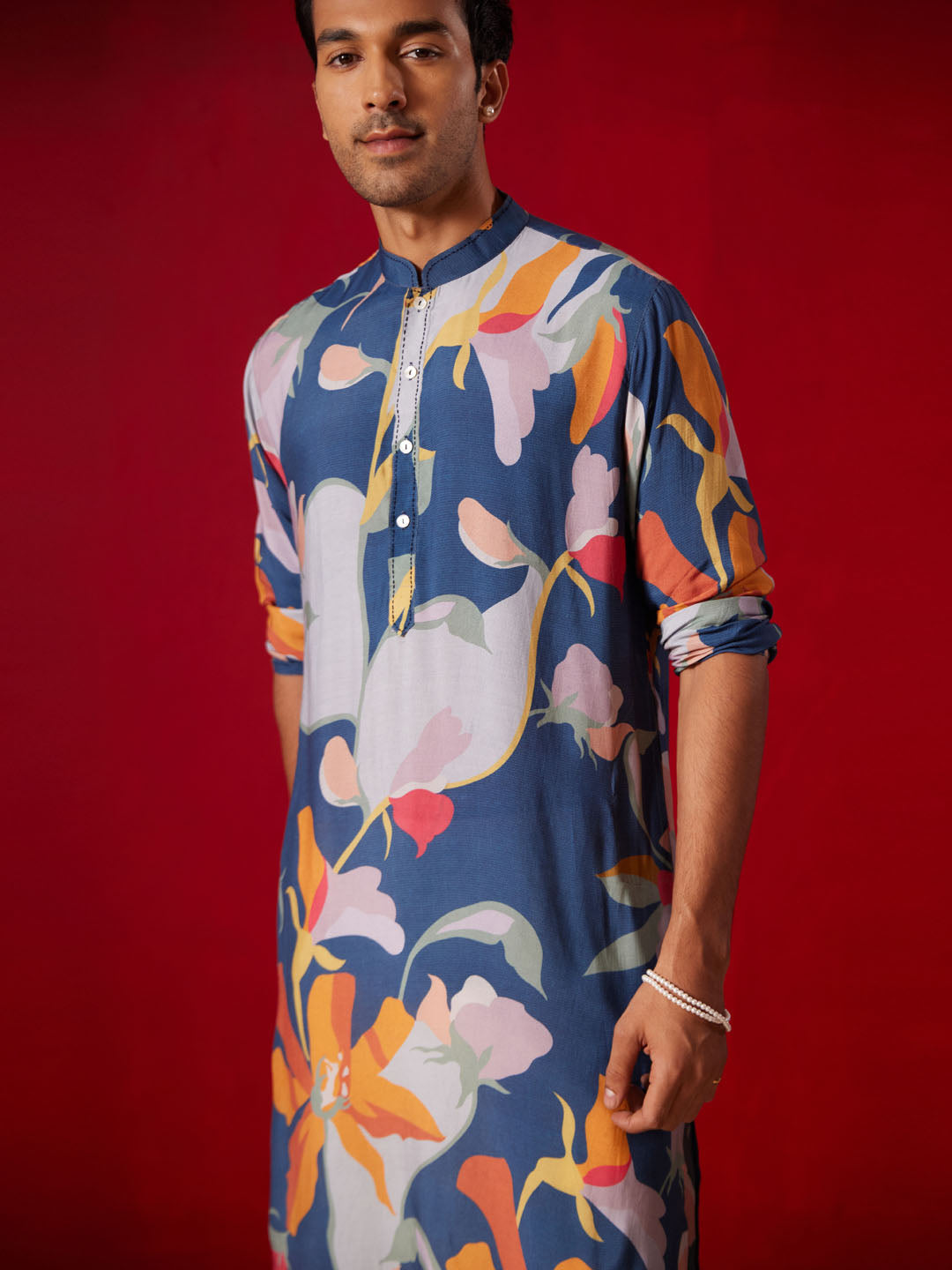 Designer Multicolour Cotton Blend Casual Men's Kurta Set