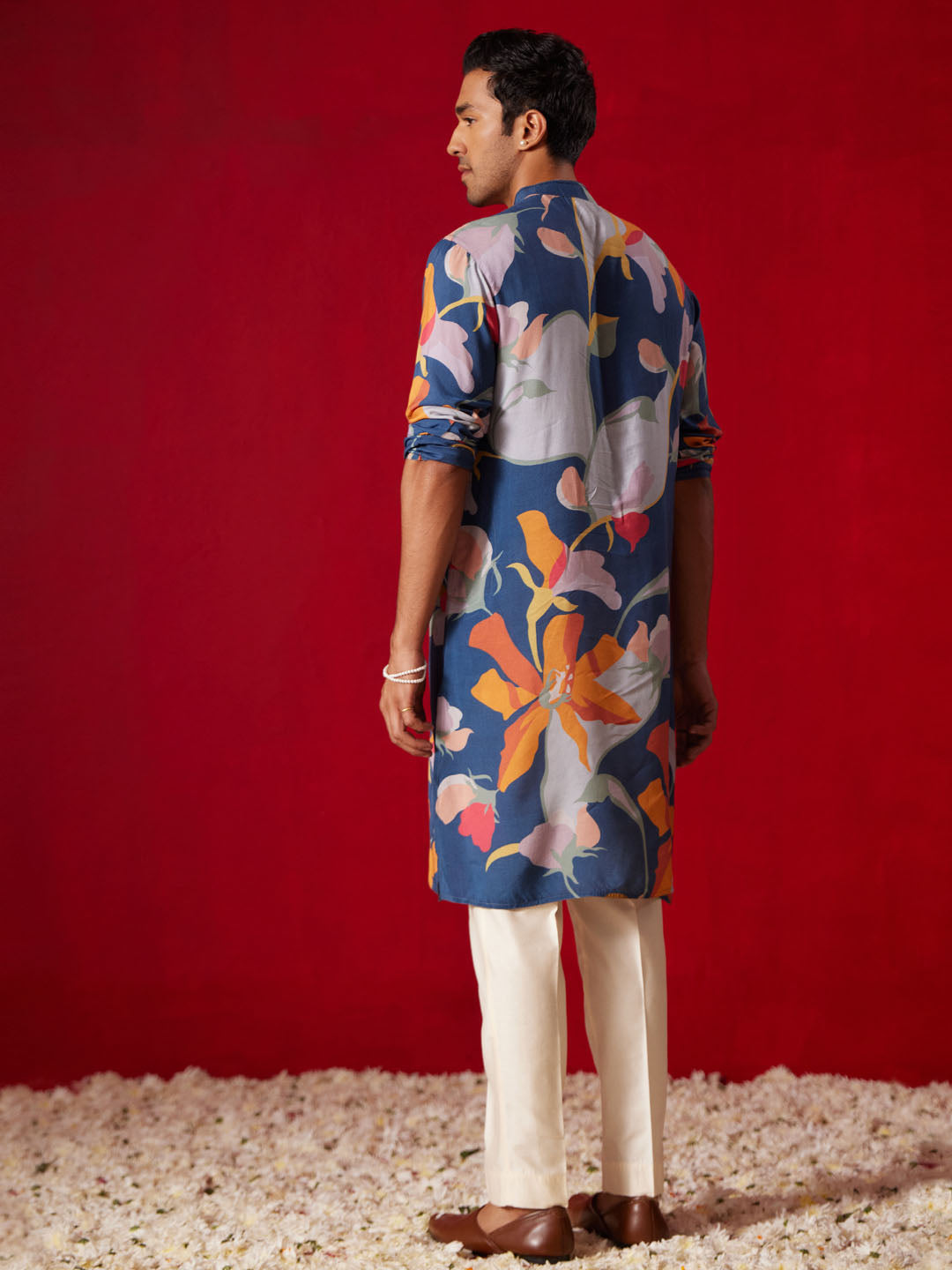 Designer Multicolour Cotton Blend Casual Men's Kurta Set