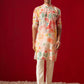 Multicolour Cotton Blend Casual Wear Men's Kurta Set