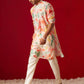 Multicolour Cotton Blend Casual Wear Men's Kurta Set