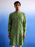 Green Cotton Wedding Men's Kurta