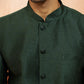 Men Bottle Green Silk Jodhpuri