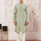 Men's Green Silk Blend Kurta Pyjama Set