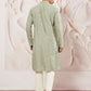 Men's Green Silk Blend Kurta Pyjama Set