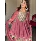 Mauve Gold Crush Dhoti Set with Mirror Work