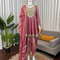 Mauve Gold Crush Dhoti Set with Mirror Work