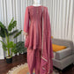 Mauve Gold Crush Dhoti Set with Mirror Work