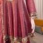Mauve Gold Crush Dhoti Set with Mirror Work