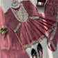 Mauve Gold Crush Dhoti Set with Mirror Work