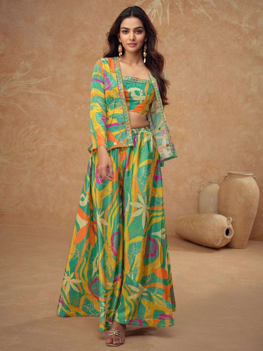 Vibrant Green & Yellow Floral Fusion