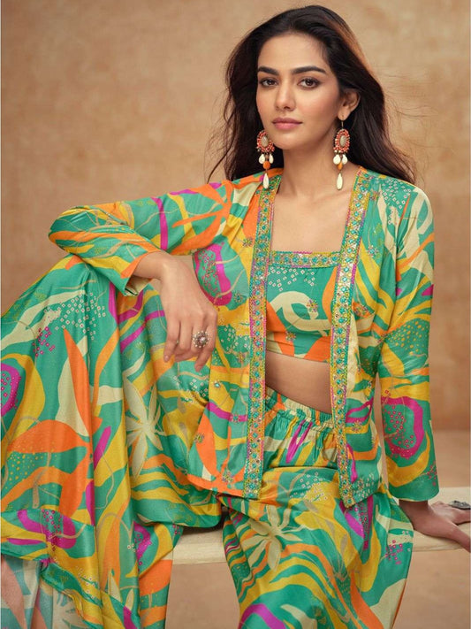 Vibrant Green & Yellow Floral Fusion