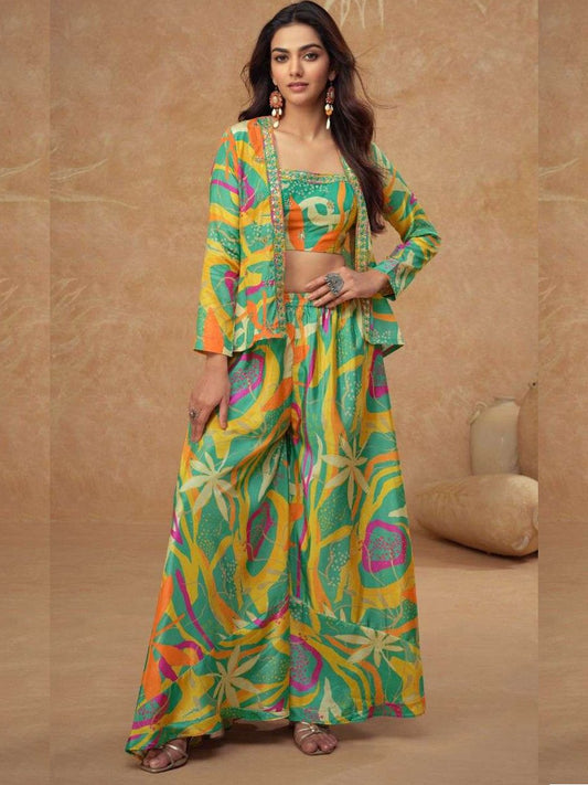 Vibrant Green & Yellow Floral Fusion