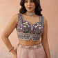 Ombre Purple and Mauve Sequins Embroidered Semi-Stitched Lehenga Set