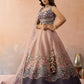 Ombre Purple and Mauve Sequins Embroidered Semi-Stitched Lehenga Set