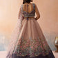 Ombre Purple and Mauve Sequins Embroidered Semi-Stitched Lehenga Set