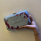 Customised Floral Embroidered Clutch with Flower Knob