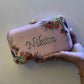 Customised Floral Embroidered Clutch with Flower Knob