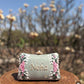 Customized Floral Embroidered Clutch with Flower Knob - Pastels