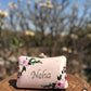 Customized Floral Embroidered Clutch with Flower Knob - Pastels