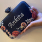 Customized Floral Embroidered Clutch - NONPASTELS - Flower Knob