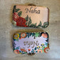 Customized Floral Embroidered Rectangular Clutch with Flower Knob
