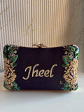 Customized Floral Embroidered Clutch with Flower Knob - Non Pastels