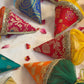 Brocade Cones use for Wedding favors and festive Giftings - Set of 4