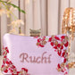 Customized Floral Embroidered Clutch with Cylindrical Knob